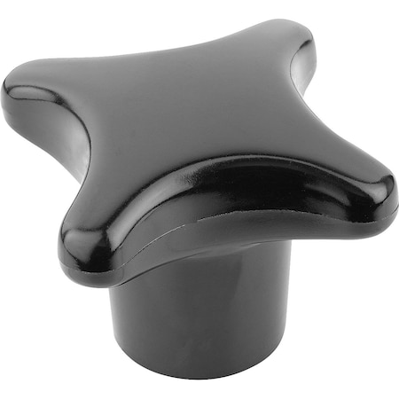Kipp Palm Grip Similar To DIN6335 D1=40, D=8 H=25, Form:G, Thermoset High-Polish Finish Black K0148.408
